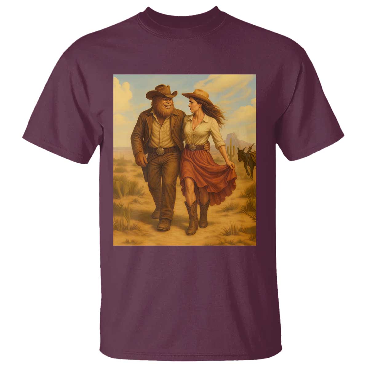 Cowboy Bigfoot T Shirt Funny Sasquatch Dancing Cowgirl Western Country - Wonder Print Shop