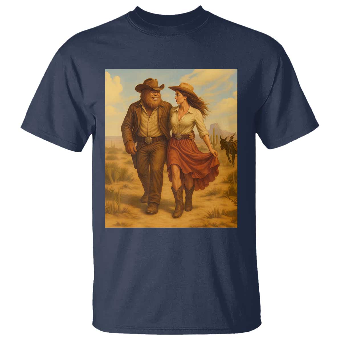 Cowboy Bigfoot T Shirt Funny Sasquatch Dancing Cowgirl Western Country - Wonder Print Shop