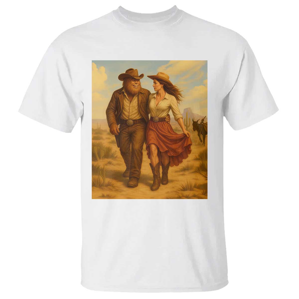 Cowboy Bigfoot T Shirt Funny Sasquatch Dancing Cowgirl Western Country - Wonder Print Shop