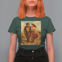 Cowboy Bigfoot T Shirt For Women Funny Sasquatch Dancing Cowgirl Western Country - Wonder Print Shop