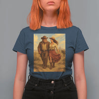 Cowboy Bigfoot T Shirt For Women Funny Sasquatch Dancing Cowgirl Western Country - Wonder Print Shop