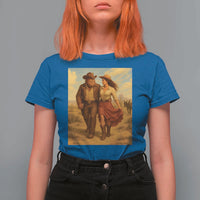 Cowboy Bigfoot T Shirt For Women Funny Sasquatch Dancing Cowgirl Western Country - Wonder Print Shop