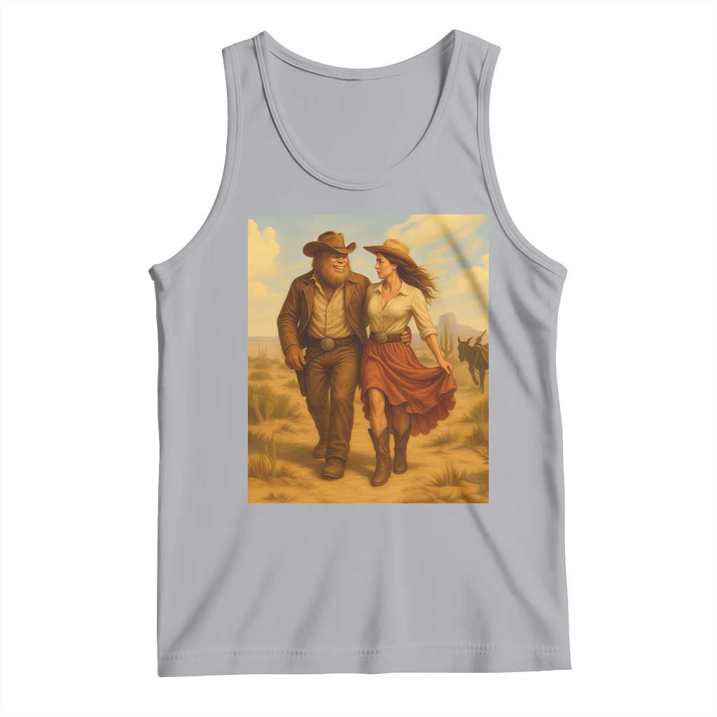 Cowboy Bigfoot Tank Top Funny Sasquatch Dancing Cowgirl Western Country - Wonder Print Shop