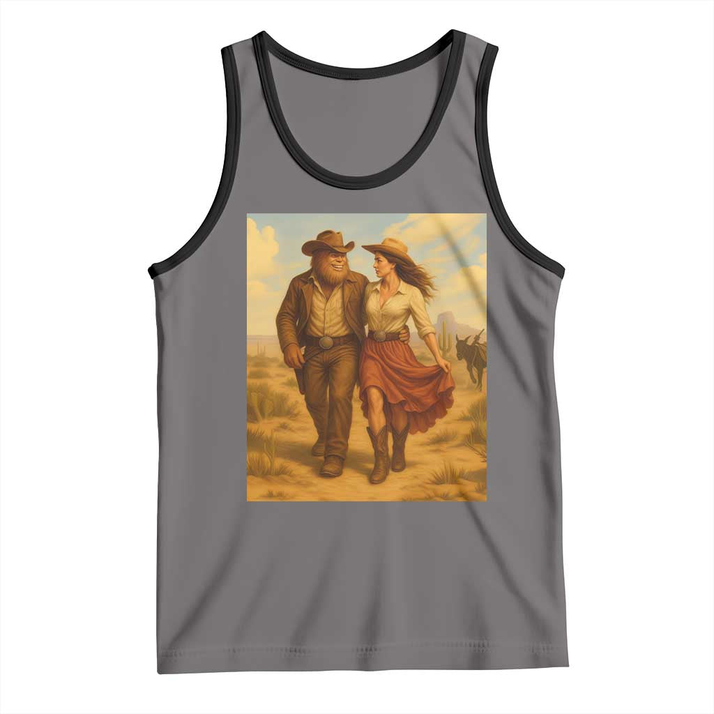 Cowboy Bigfoot Tank Top Funny Sasquatch Dancing Cowgirl Western Country - Wonder Print Shop