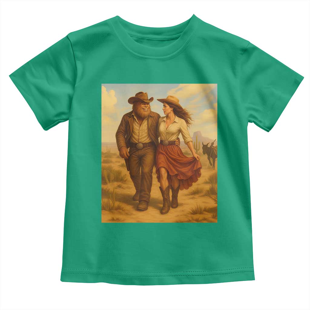 Cowboy Bigfoot Toddler T Shirt Funny Sasquatch Dancing Cowgirl Western Country - Wonder Print Shop