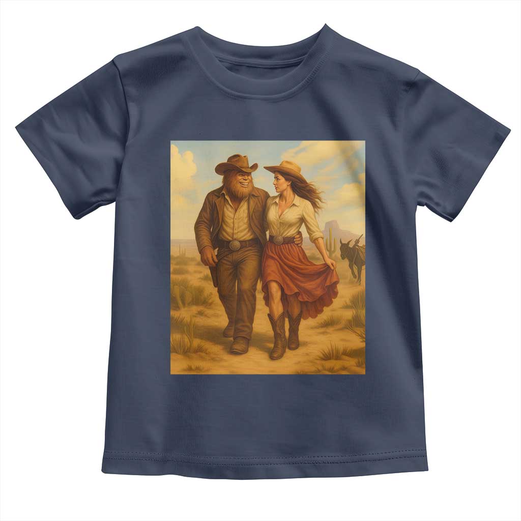 Cowboy Bigfoot Toddler T Shirt Funny Sasquatch Dancing Cowgirl Western Country - Wonder Print Shop