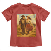 Cowboy Bigfoot Toddler T Shirt Funny Sasquatch Dancing Cowgirl Western Country - Wonder Print Shop
