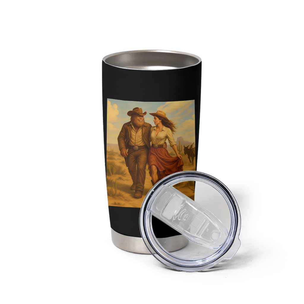 Cowboy Bigfoot Tumbler Cup Funny Sasquatch Dancing Cowgirl Western Country - Wonder Print Shop