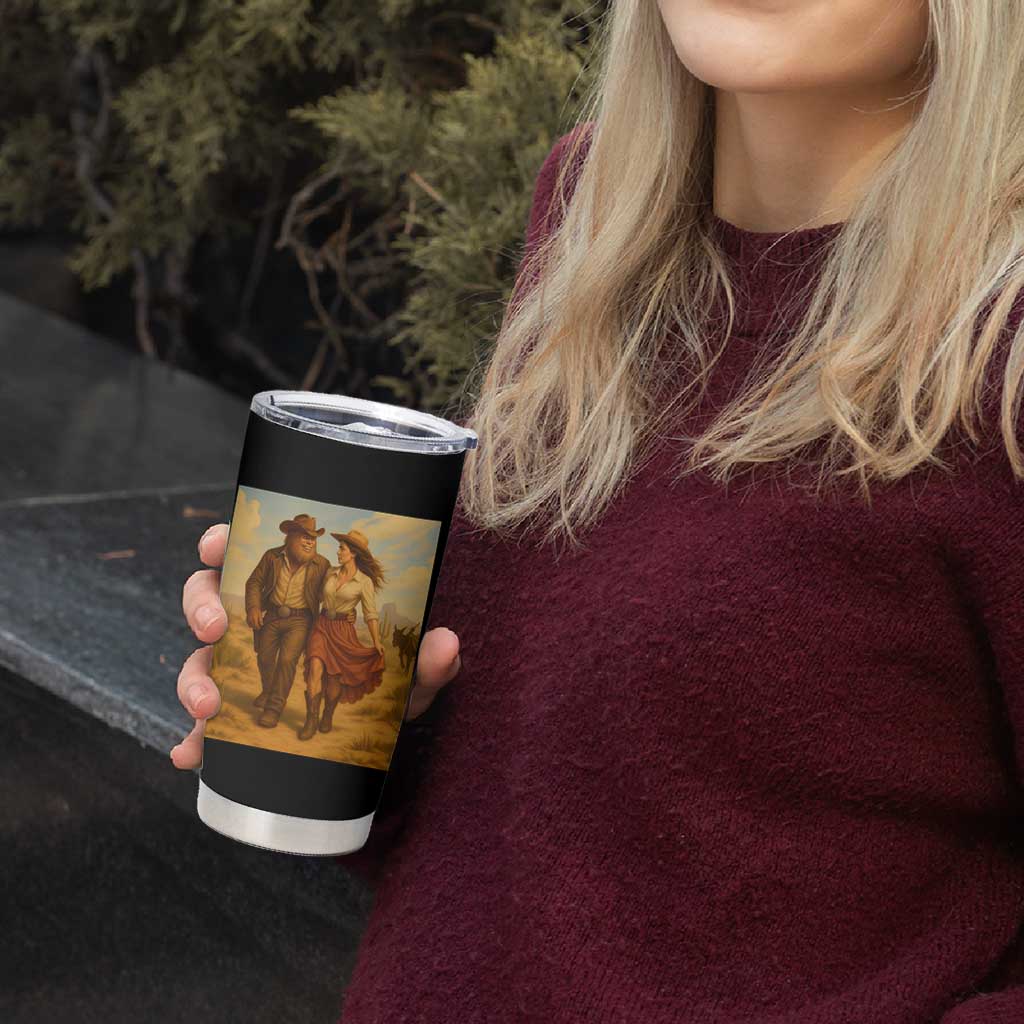 Cowboy Bigfoot Tumbler Cup Funny Sasquatch Dancing Cowgirl Western Country - Wonder Print Shop