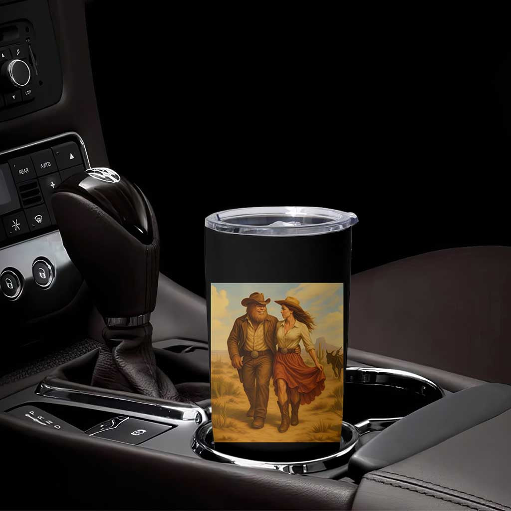 Cowboy Bigfoot Tumbler Cup Funny Sasquatch Dancing Cowgirl Western Country - Wonder Print Shop