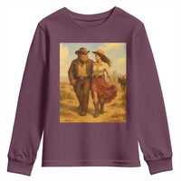Cowboy Bigfoot Youth Sweatshirt Funny Sasquatch Dancing Cowgirl Western Country - Wonder Print Shop