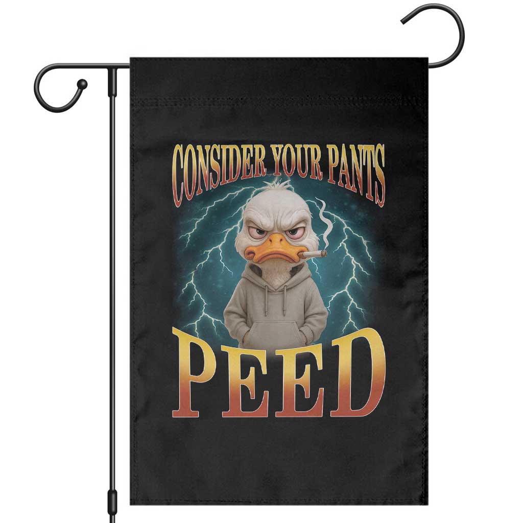Funny Smoking Goose Meme Garden Flag Consider Your Pants Peed - Wonder Print Shop