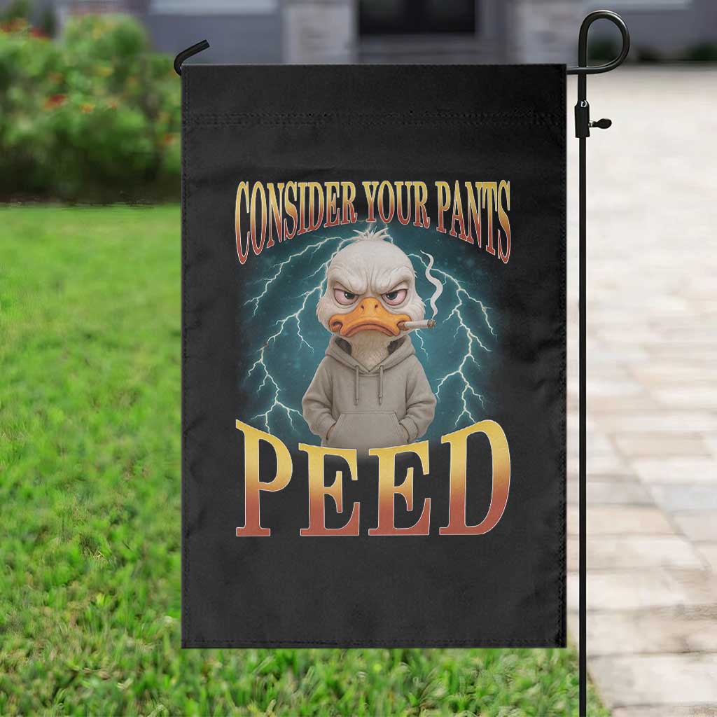 Funny Smoking Goose Meme Garden Flag Consider Your Pants Peed - Wonder Print Shop