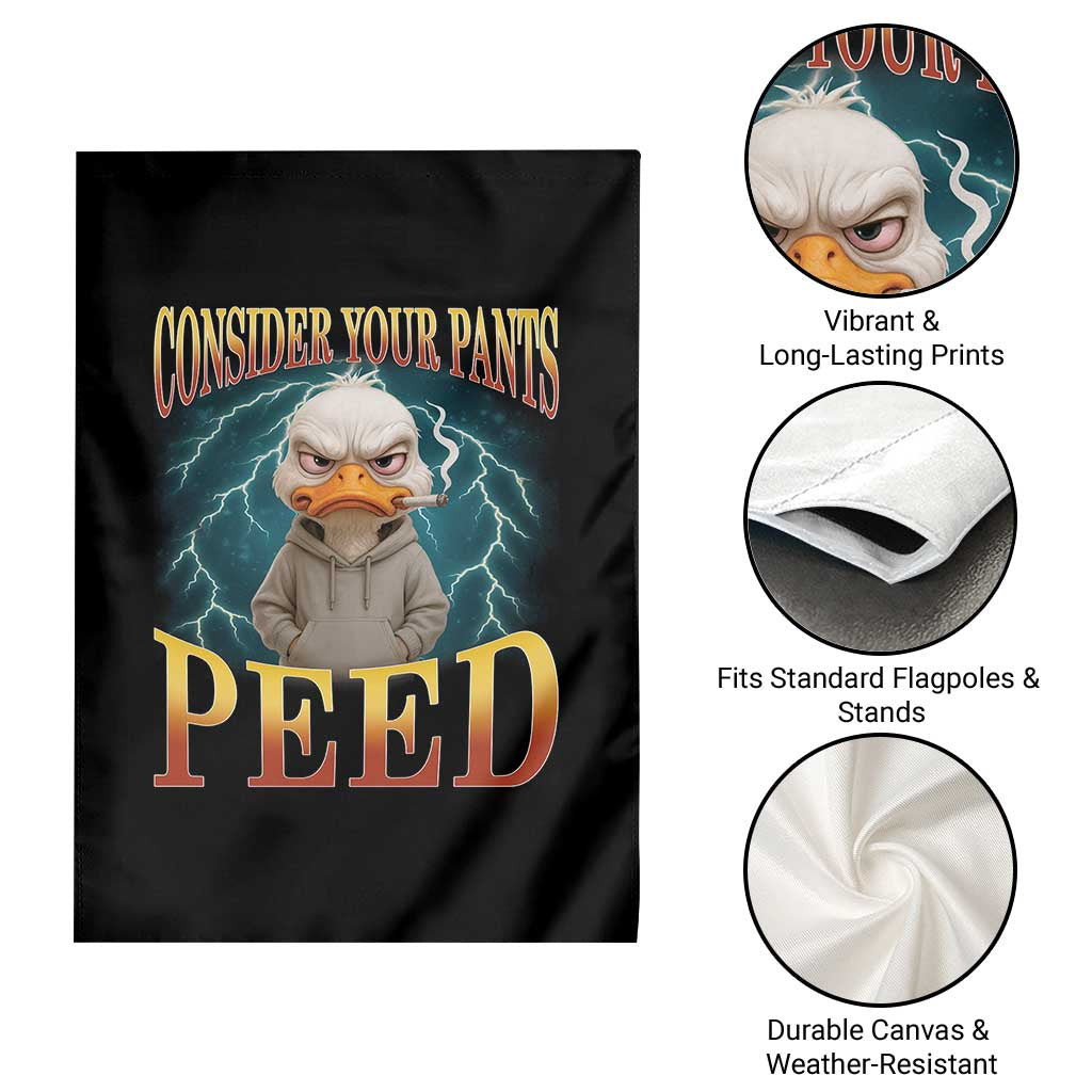 Funny Smoking Goose Meme Garden Flag Consider Your Pants Peed - Wonder Print Shop