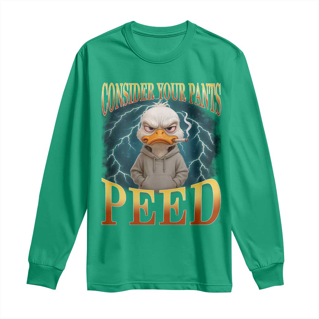 Funny Smoking Goose Meme Long Sleeve Shirt Consider Your Pants Peed - Wonder Print Shop