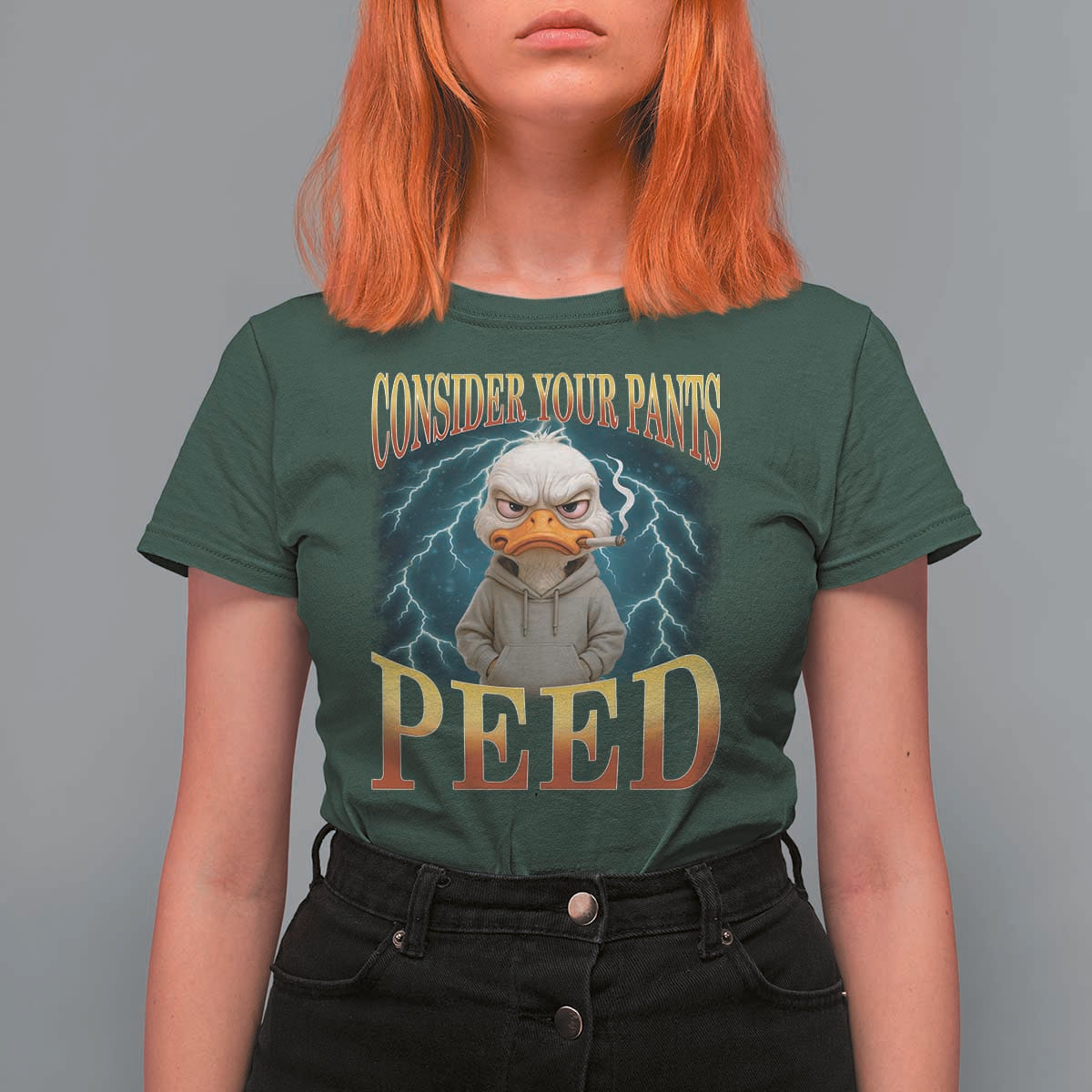Funny Smoking Goose Meme T Shirt For Women Consider Your Pants Peed - Wonder Print Shop