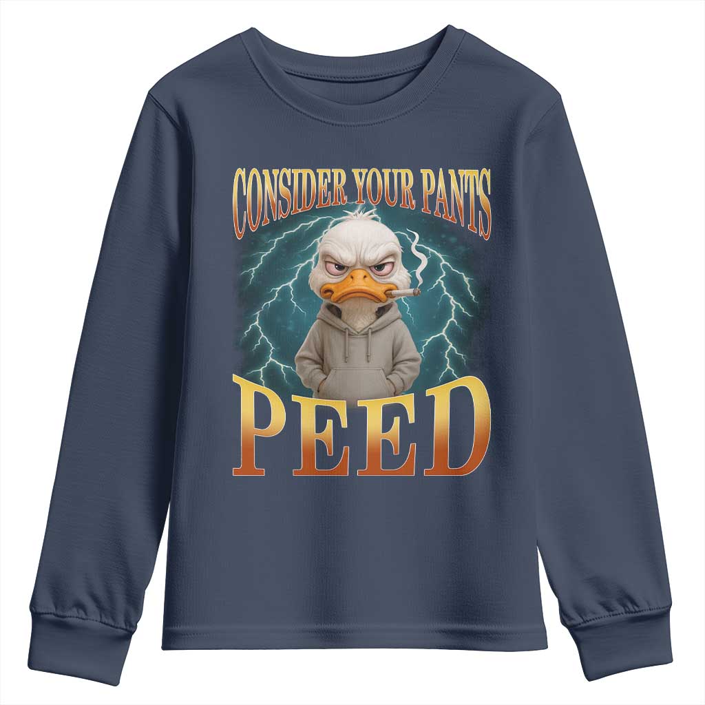 Funny Smoking Goose Meme Youth Sweatshirt Consider Your Pants Peed - Wonder Print Shop