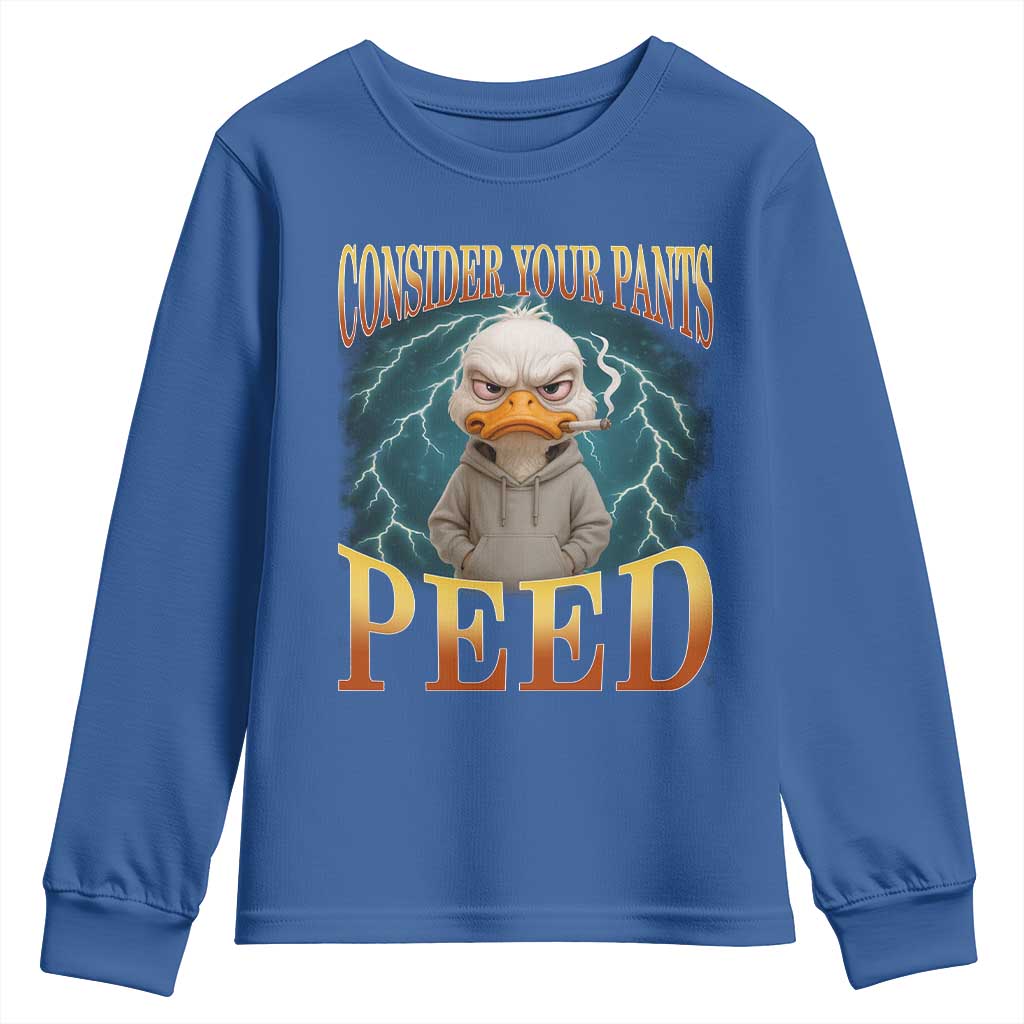 Funny Smoking Goose Meme Youth Sweatshirt Consider Your Pants Peed - Wonder Print Shop