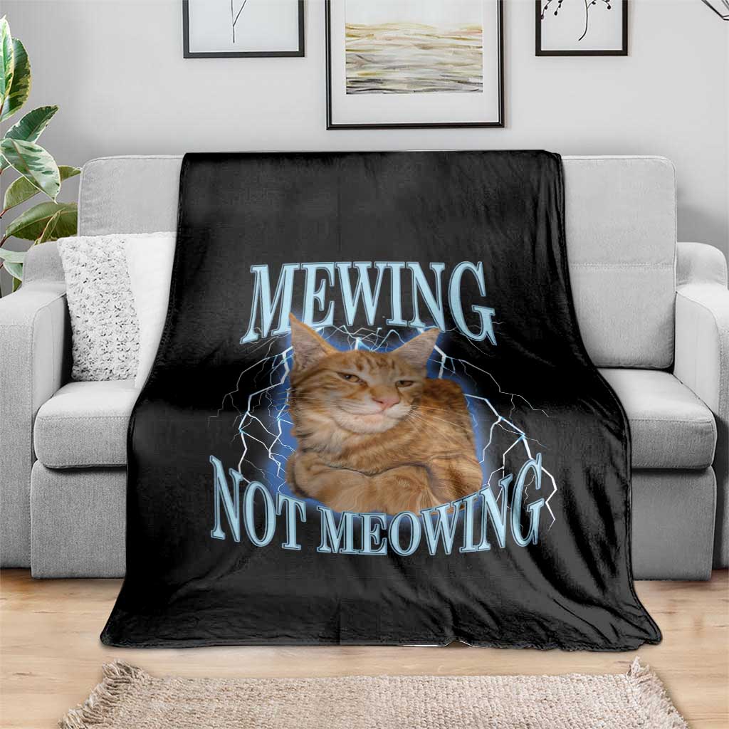 Mewing Not Meowing Throw Blanket Funny Cat Meme - Wonder Print Shop