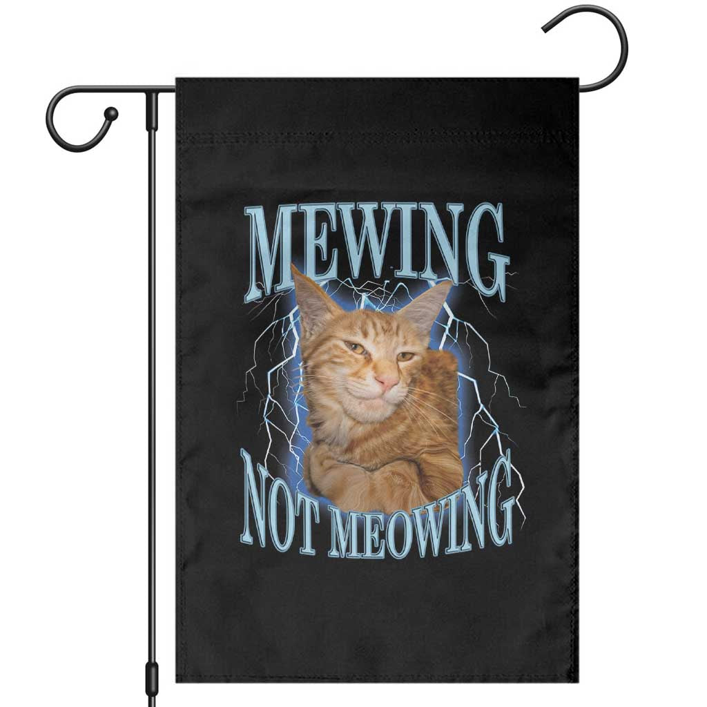 Mewing Not Meowing Garden Flag Funny Cat Meme - Wonder Print Shop