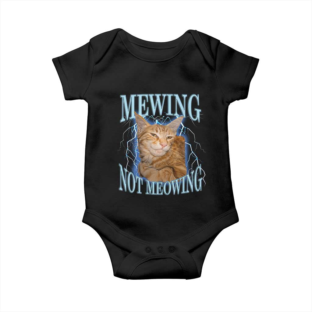 Mewing Not Meowing Baby Onesie Funny Cat Meme - Wonder Print Shop