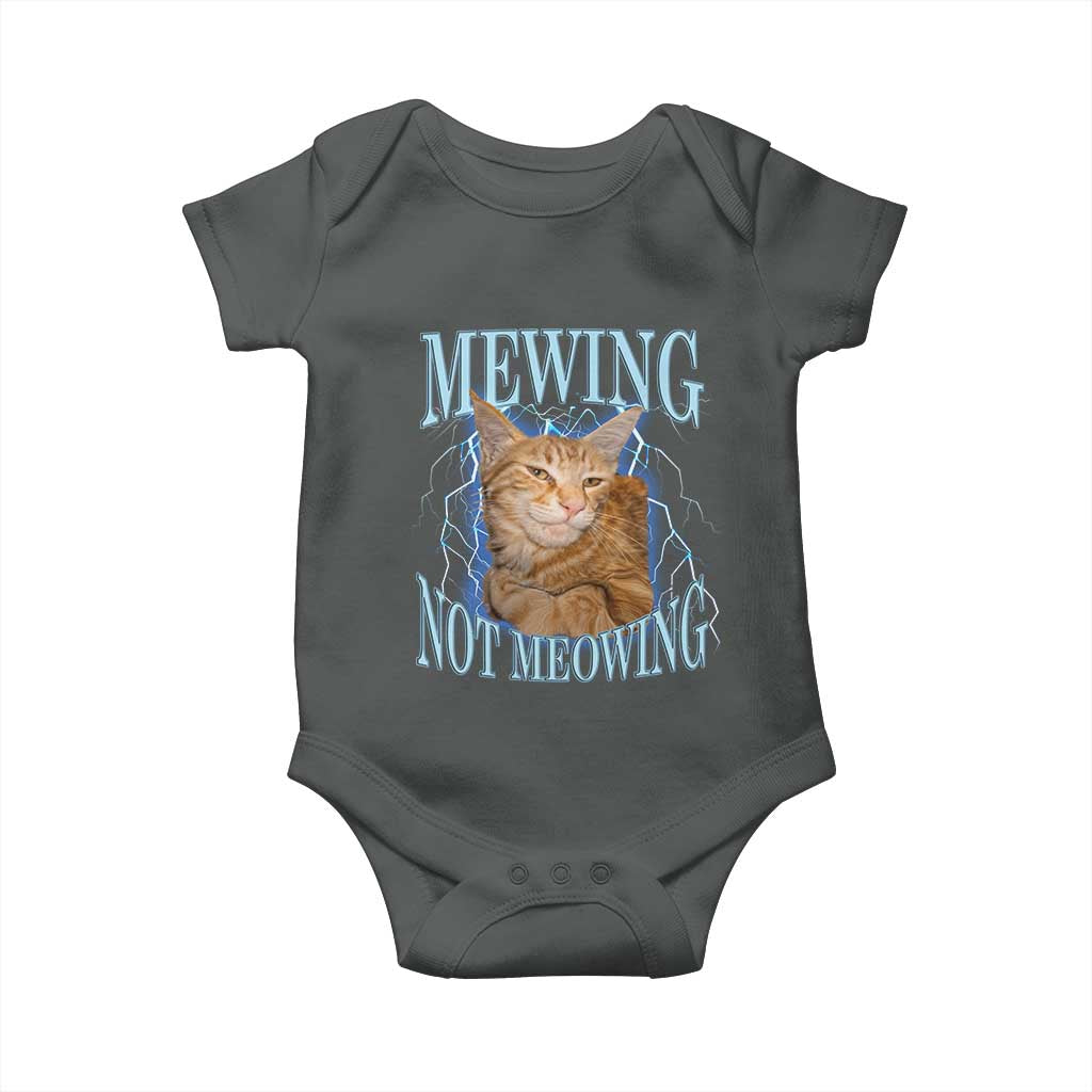 Mewing Not Meowing Baby Onesie Funny Cat Meme - Wonder Print Shop