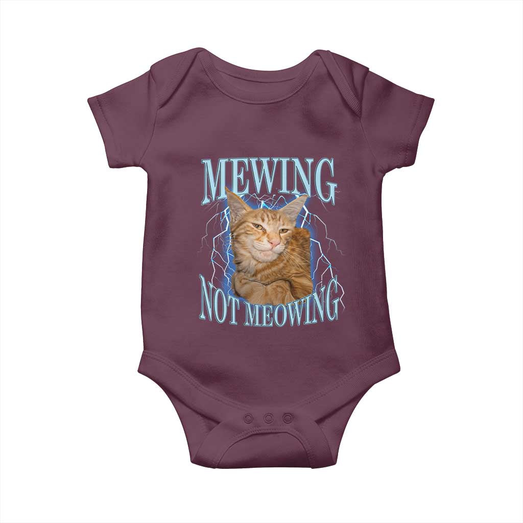 Mewing Not Meowing Baby Onesie Funny Cat Meme - Wonder Print Shop