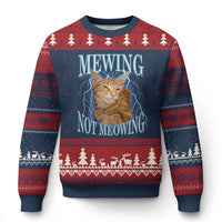 Mewing Not Meowing Ugly Christmas Sweater Funny Cat Meme - Wonder Print Shop