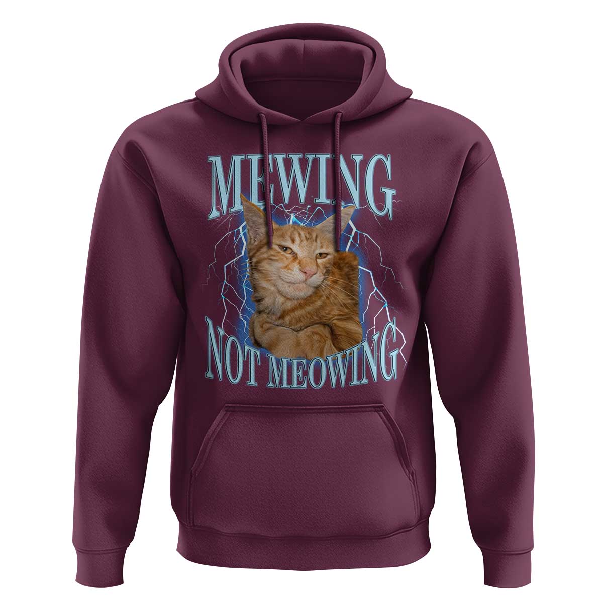 Mewing Not Meowing Hoodie Funny Cat Meme - Wonder Print Shop