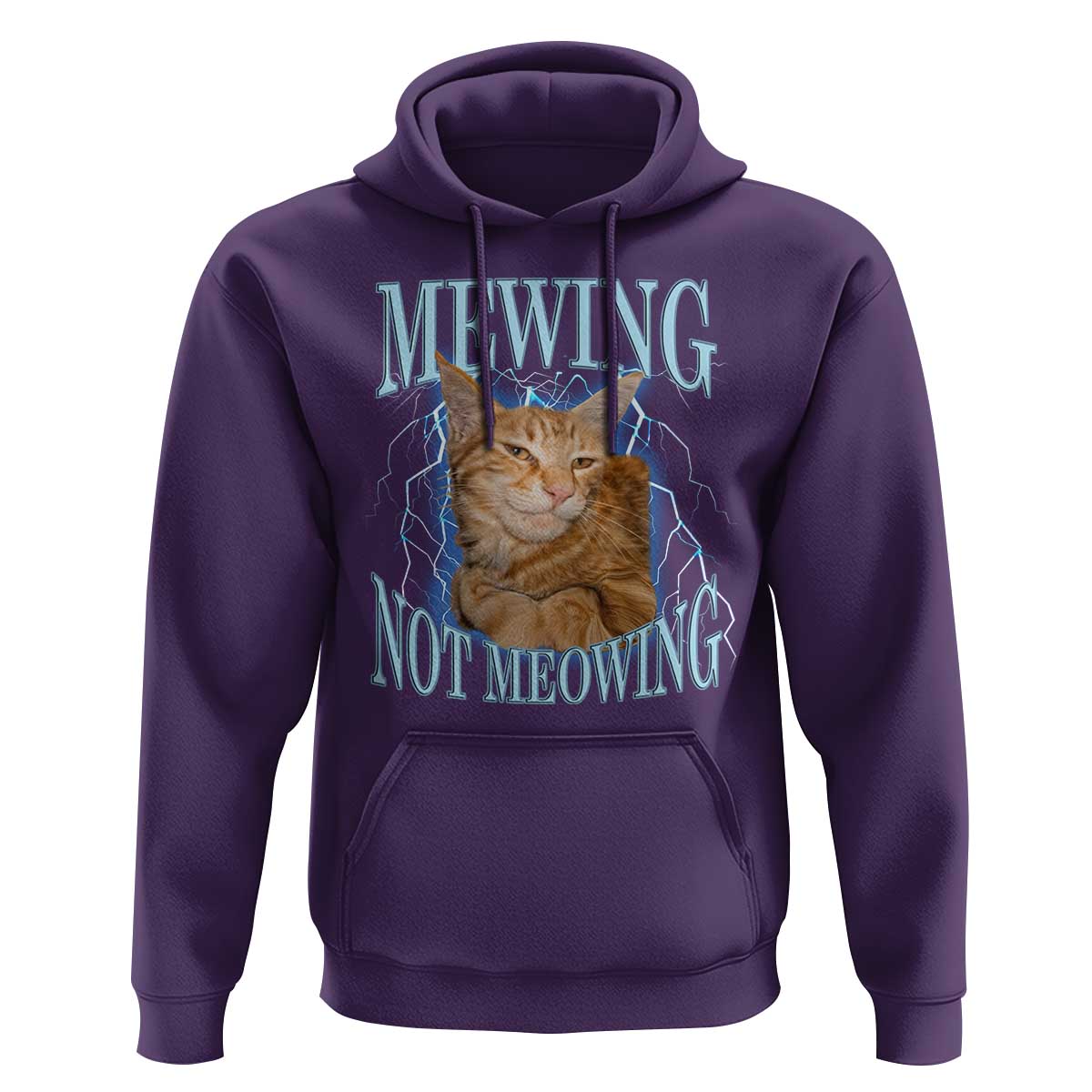 Mewing Not Meowing Hoodie Funny Cat Meme - Wonder Print Shop