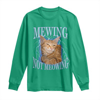 Mewing Not Meowing Long Sleeve Shirt Funny Cat Meme - Wonder Print Shop