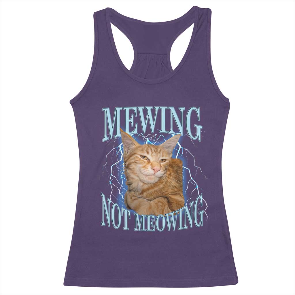 Mewing Not Meowing Racerback Tank Top Funny Cat Meme - Wonder Print Shop