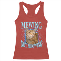 Mewing Not Meowing Racerback Tank Top Funny Cat Meme - Wonder Print Shop