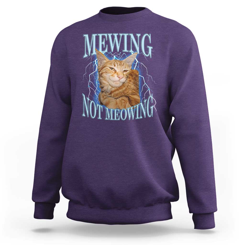 Mewing Not Meowing Sweatshirt Funny Cat Meme - Wonder Print Shop