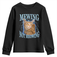 Mewing Not Meowing Youth Sweatshirt Funny Cat Meme - Wonder Print Shop