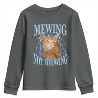 Mewing Not Meowing Youth Sweatshirt Funny Cat Meme - Wonder Print Shop