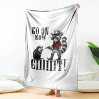Funny Cowboy Raccoon Opossum Throw Blanket Go On Now Git - Wonder Print Shop