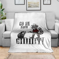 Funny Cowboy Raccoon Opossum Throw Blanket Go On Now Git - Wonder Print Shop