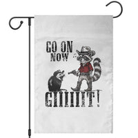 Funny Cowboy Raccoon Opossum Garden Flag Go On Now Git - Wonder Print Shop