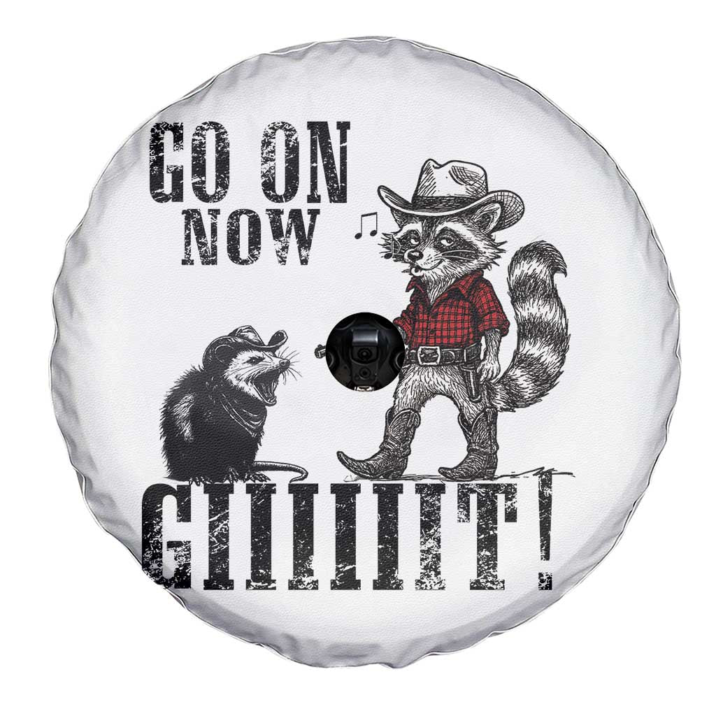 Funny Cowboy Raccoon Opossum Spare Tire Cover Go On Now Git - Wonder Print Shop