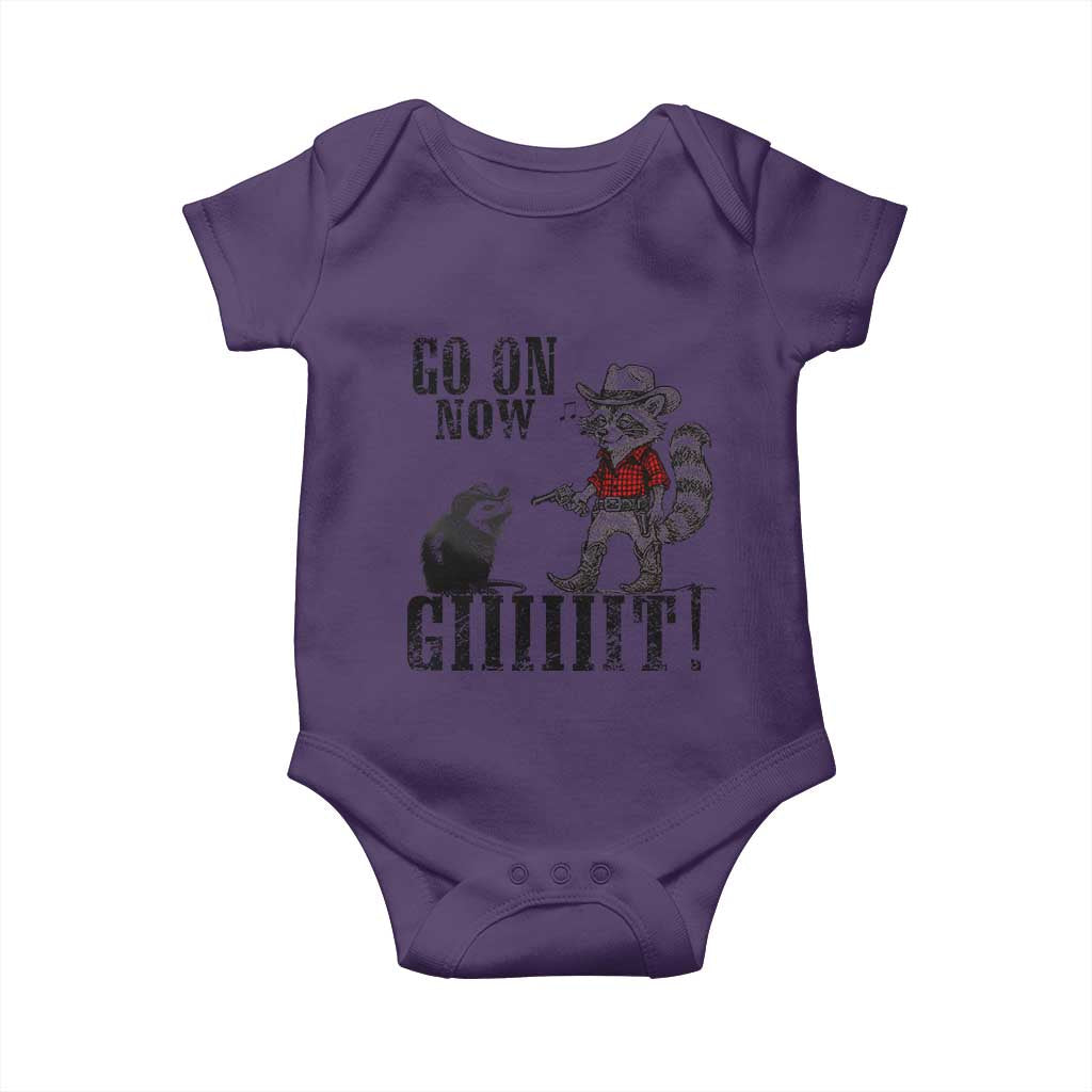Funny Cowboy Raccoon Opossum Baby Onesie Go On Now Git - Wonder Print Shop