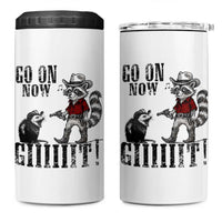 Funny Cowboy Raccoon Opossum 4 in 1 Can Cooler Tumbler Go On Now Git - Wonder Print Shop