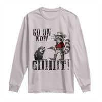 Funny Cowboy Raccoon Opossum Long Sleeve Shirt Go On Now Git - Wonder Print Shop