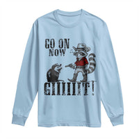 Funny Cowboy Raccoon Opossum Long Sleeve Shirt Go On Now Git - Wonder Print Shop