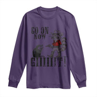 Funny Cowboy Raccoon Opossum Long Sleeve Shirt Go On Now Git - Wonder Print Shop