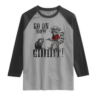 Funny Cowboy Raccoon Opossum Raglan Shirt Go On Now Git - Wonder Print Shop