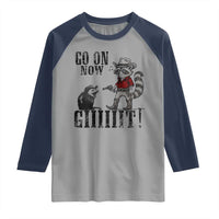 Funny Cowboy Raccoon Opossum Raglan Shirt Go On Now Git - Wonder Print Shop