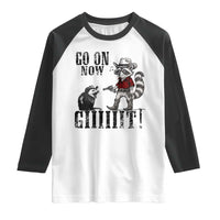 Funny Cowboy Raccoon Opossum Raglan Shirt Go On Now Git - Wonder Print Shop