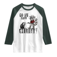 Funny Cowboy Raccoon Opossum Raglan Shirt Go On Now Git - Wonder Print Shop