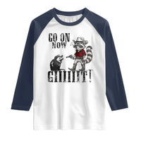 Funny Cowboy Raccoon Opossum Raglan Shirt Go On Now Git - Wonder Print Shop